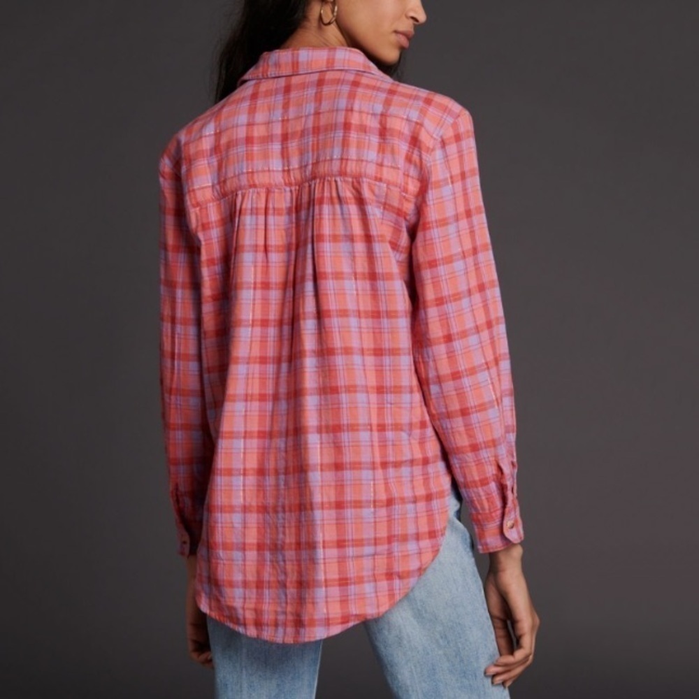 NWT Anthro Seen Worn Kept Romy Plaid Buttondown - Picture 3 of 9